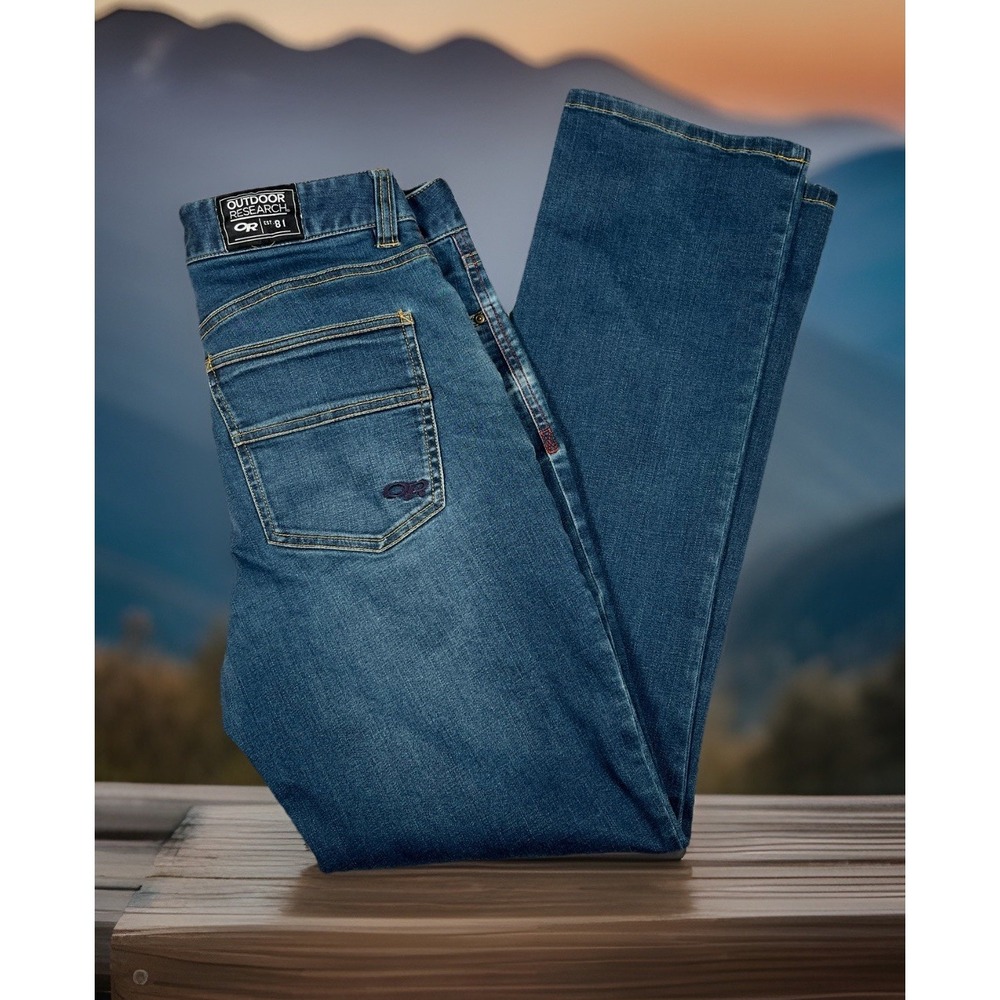 Outdoor Research Jeans Men‎ 30x32 Goldrush Blue Denim Straight Leg Athleisure